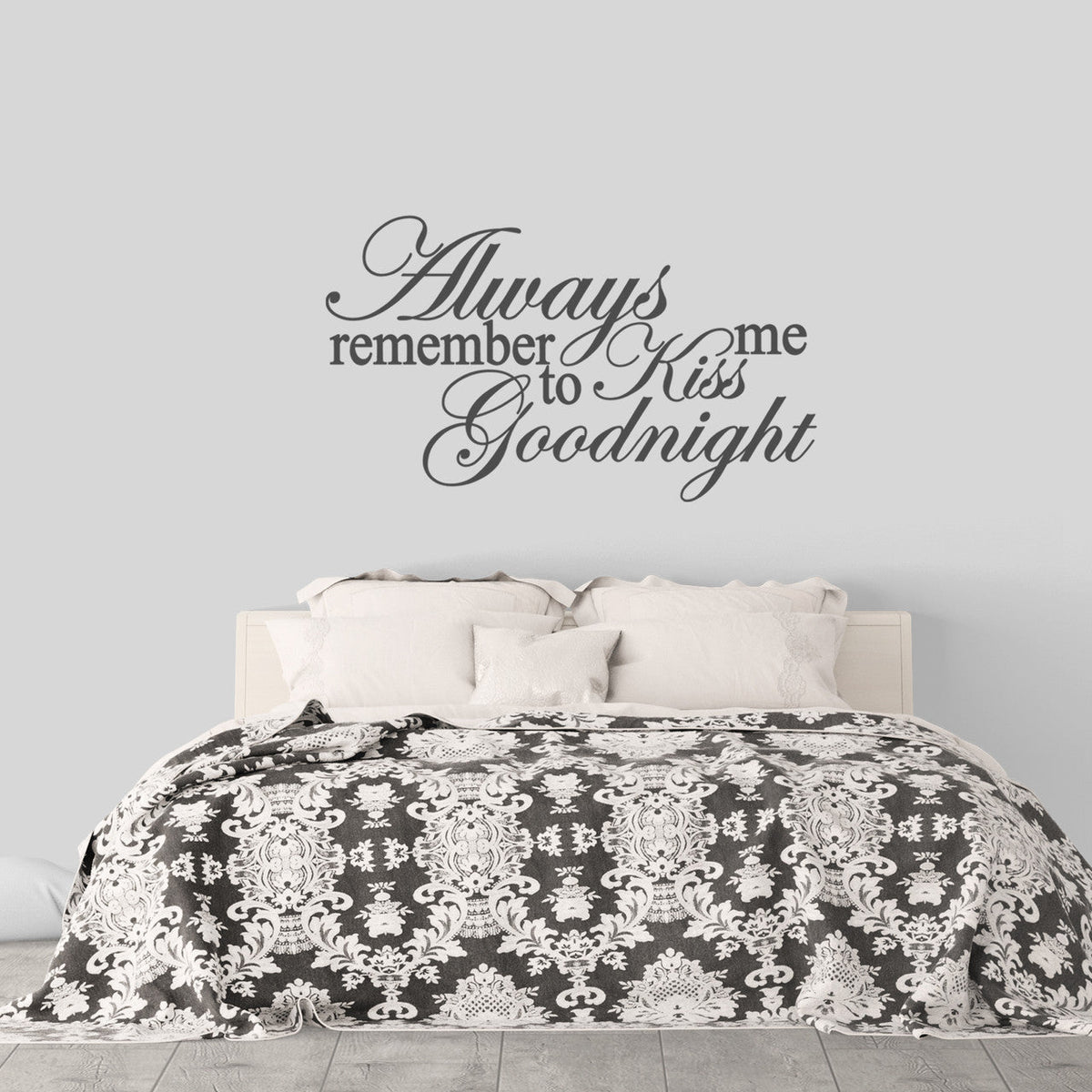 Kiss Me Goodnight Wall Decal 48" wide x 28" tall Sample Image