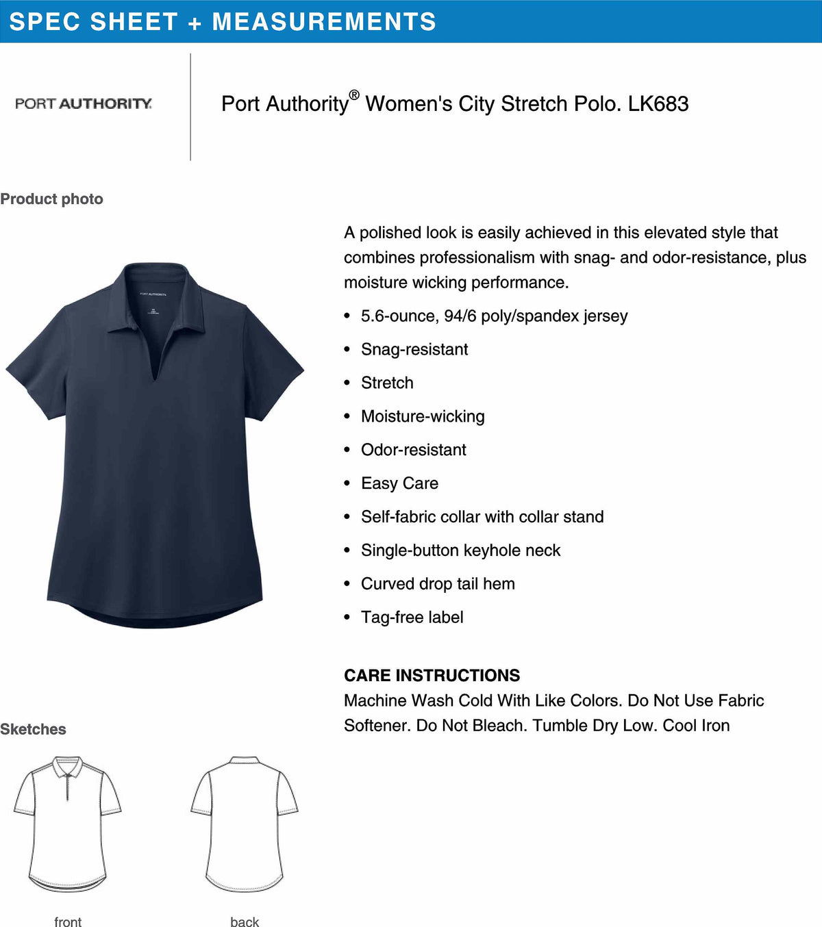GSP Navy Ladies Performance Polo