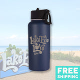 Lake Erie Love - Shores and Islands Ohio - Engraved 32oz. Stainless Bottle