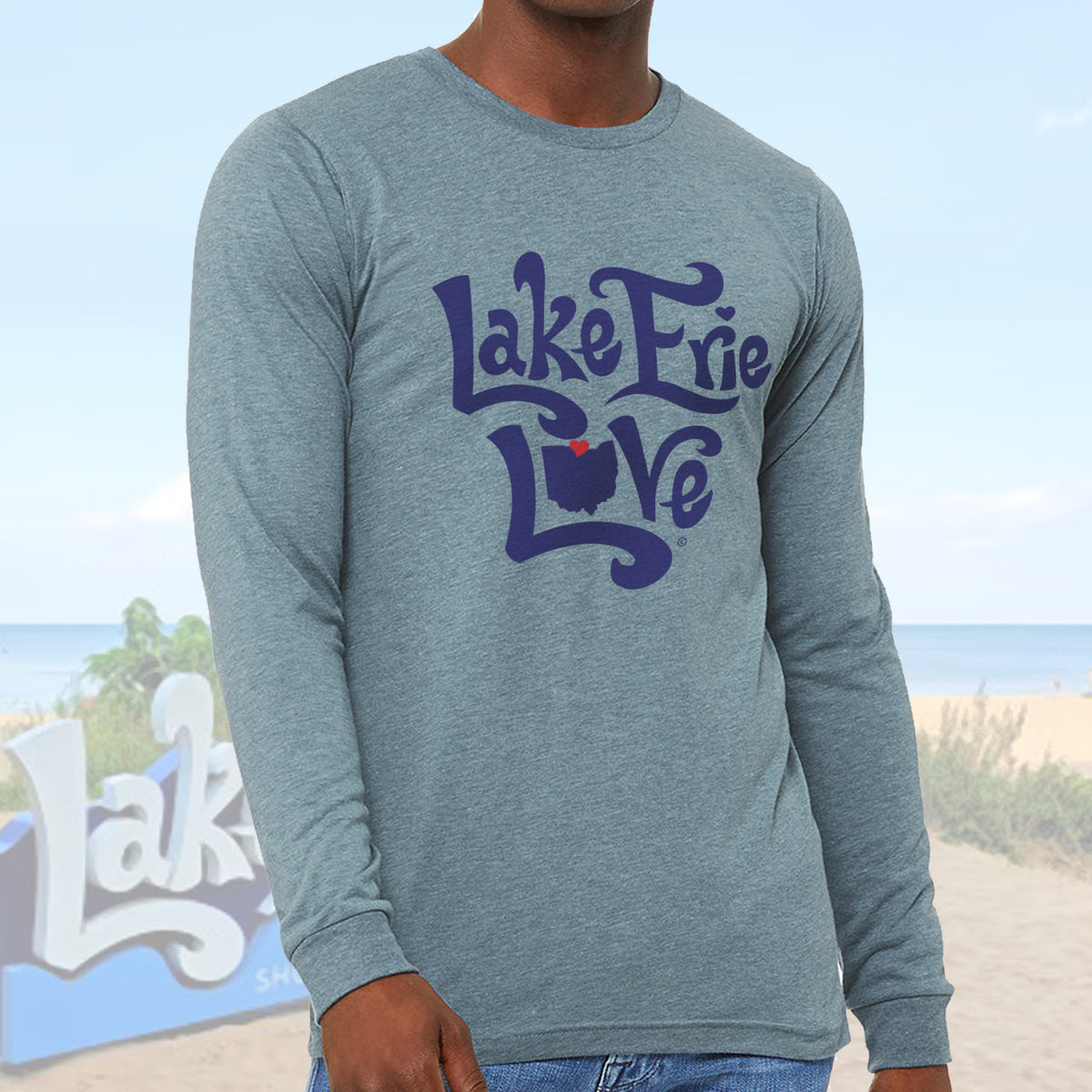 Lake Erie Love - Shores and Islands Ohio - Unisex Long Sleeve Tee