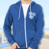 Lake Erie Love - Shores and Islands Ohio - Adult Unisex Heather True Royal Sponge Fleece Full Zip Hoodie