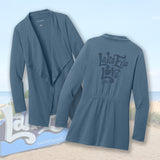 Lake Erie Love - Shores and Islands Ohio - Dusk Blue Women’s Breakwater Open Cardigan