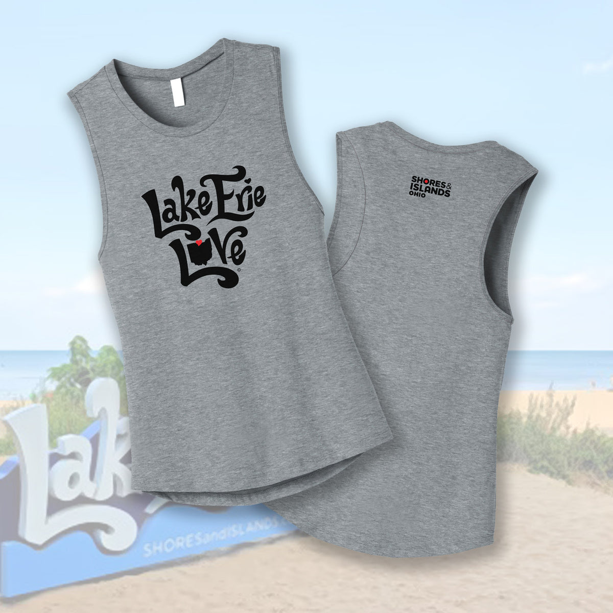 Lake Erie Love - Shores and Islands Ohio - Women’s Jersey Muscle Tank