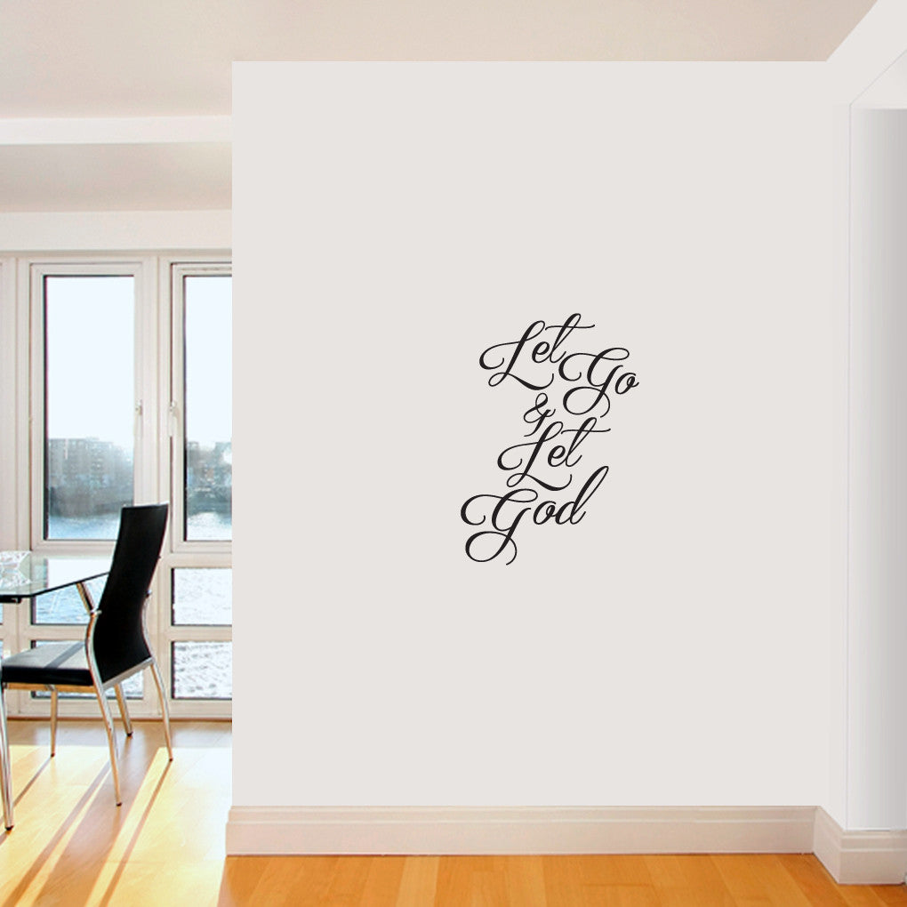 Let Go & Let God Wall Decals 17" wide x 24" tall Sample Image