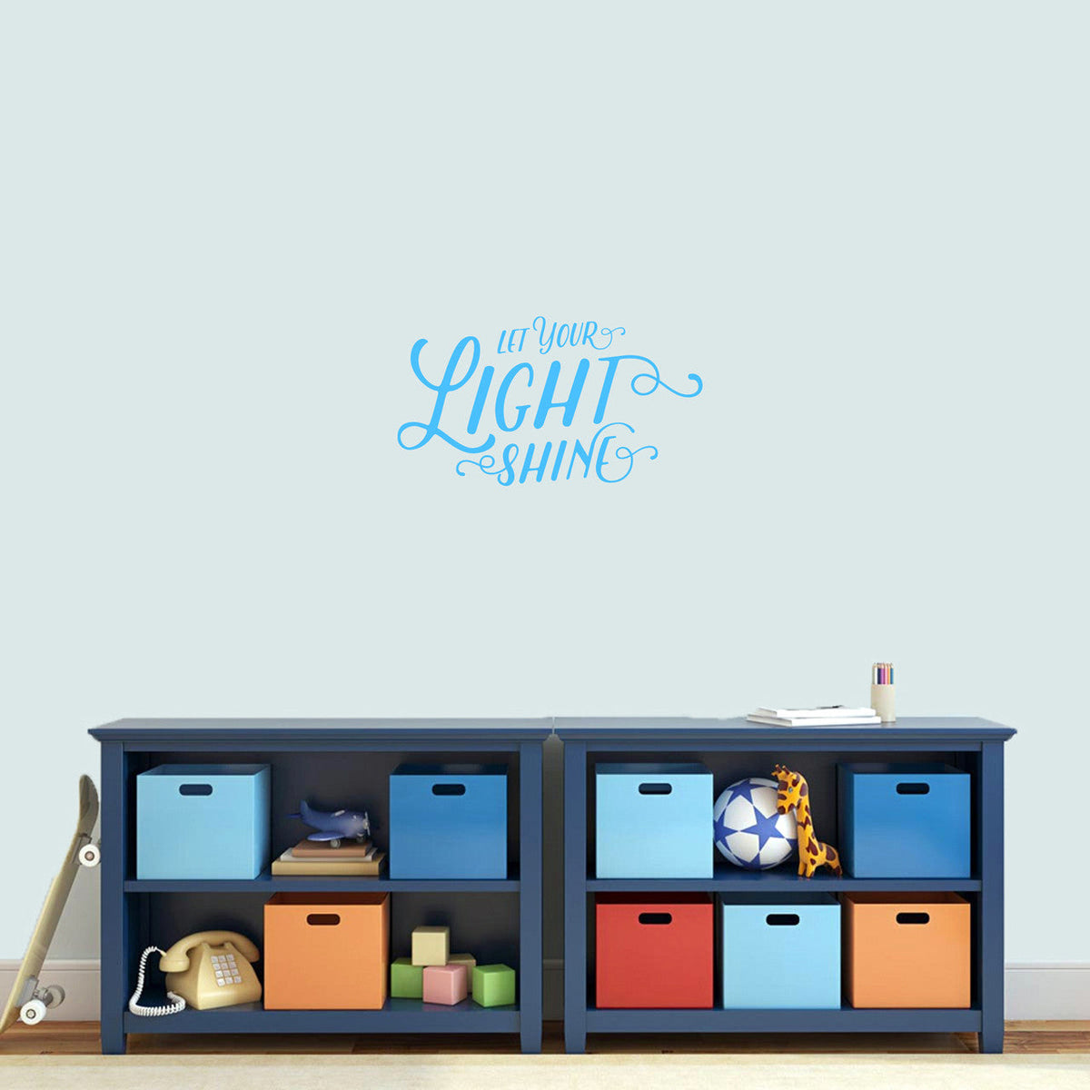 Let Your Light Shine Wall Decal 18" wide x 10" tall Sample Image