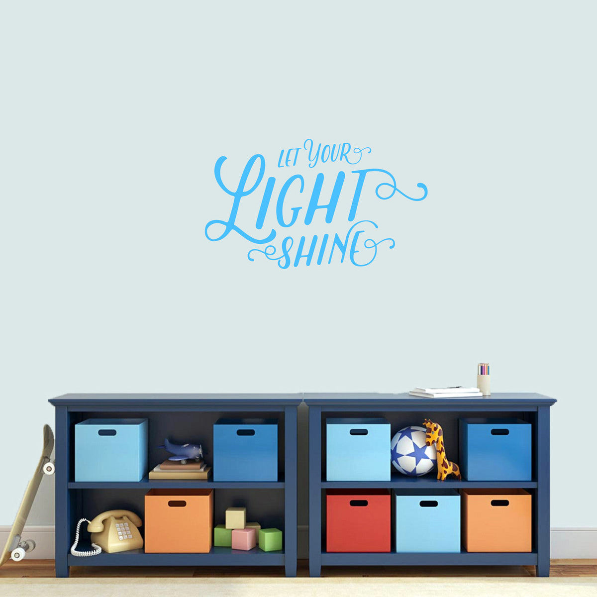 Let Your Light Shine Wall Decal 24" wide x 14" tall Sample Image