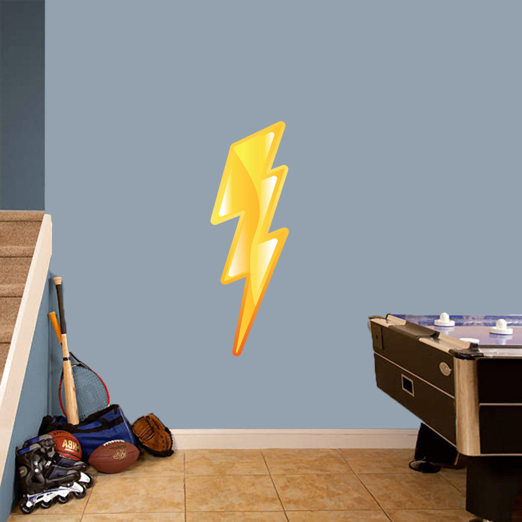 Lightning Bolt Printed Wall Decal 12" wide x 36" tall Sample Image