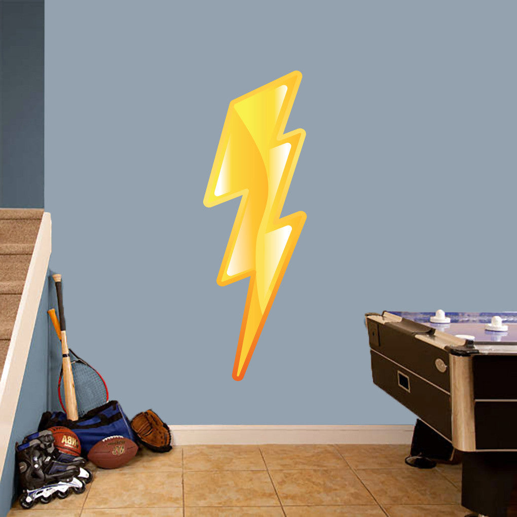 Lightning Bolt Printed Wall Decal 16" wide x 48" tall Sample Image