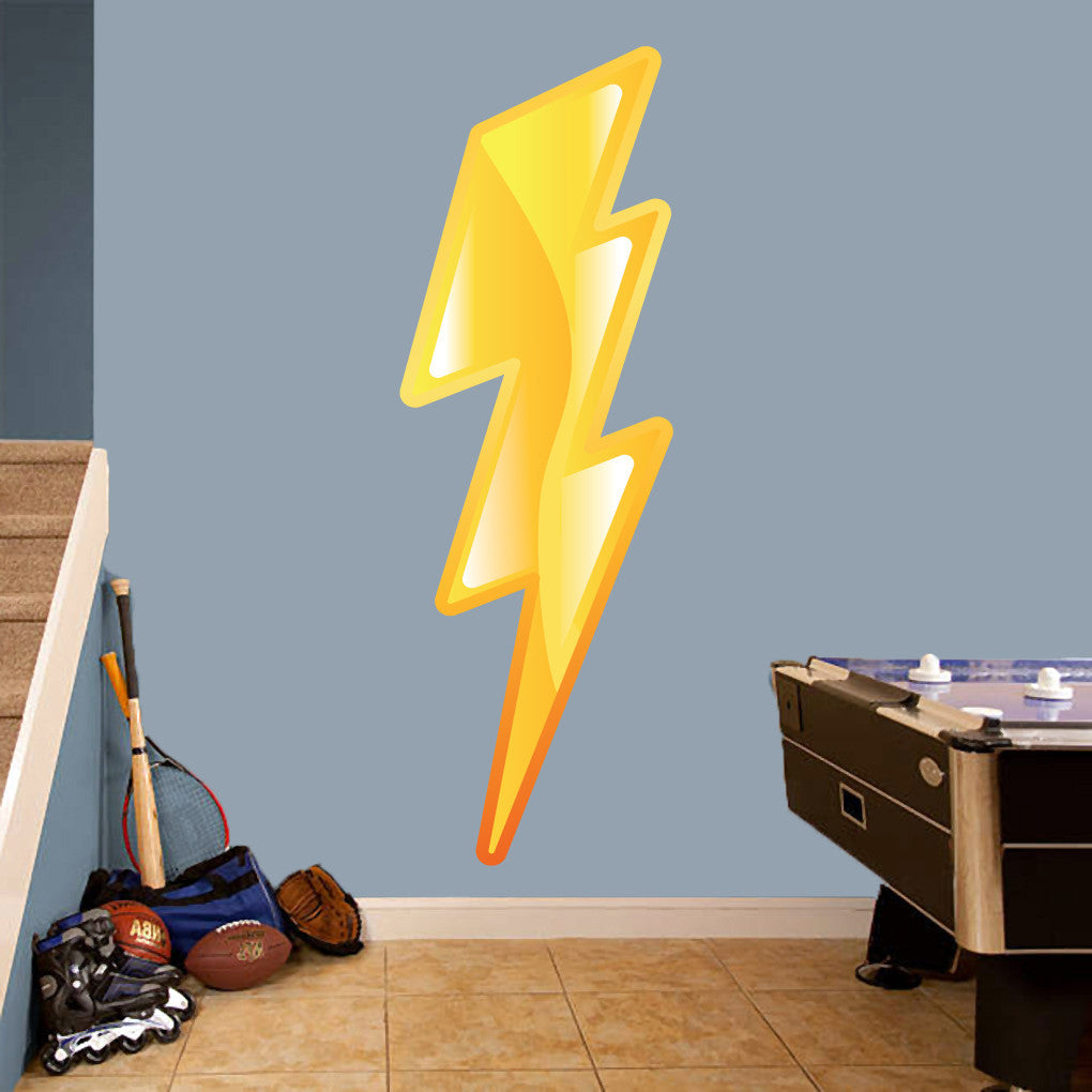 Lightning Bolt Printed Wall Decal 20" wide x 60" tall Sample Image