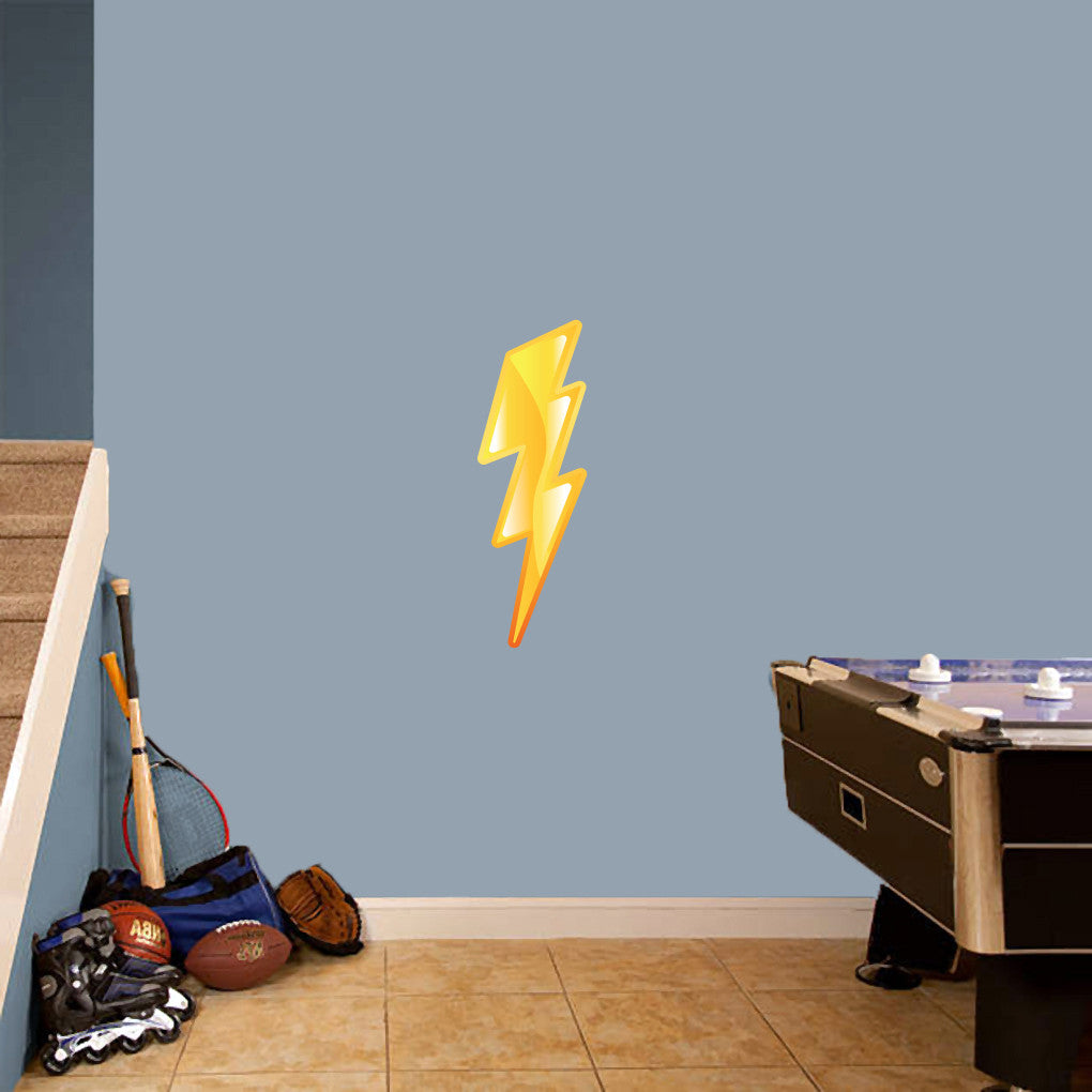 Lightning Bolt Printed Wall Decal 8" wide x 24" tall Sample Image