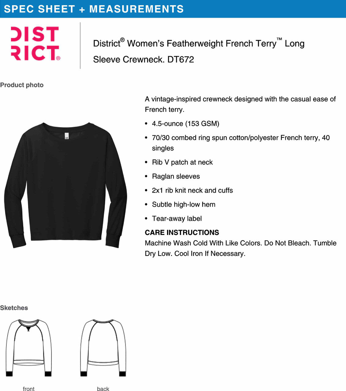 Seneca East Football Ladies Black Terry Long Sleeve