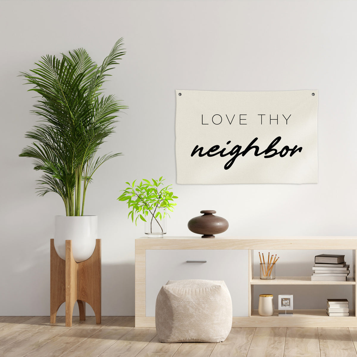 Love Thy Neighbor Canvas Banner