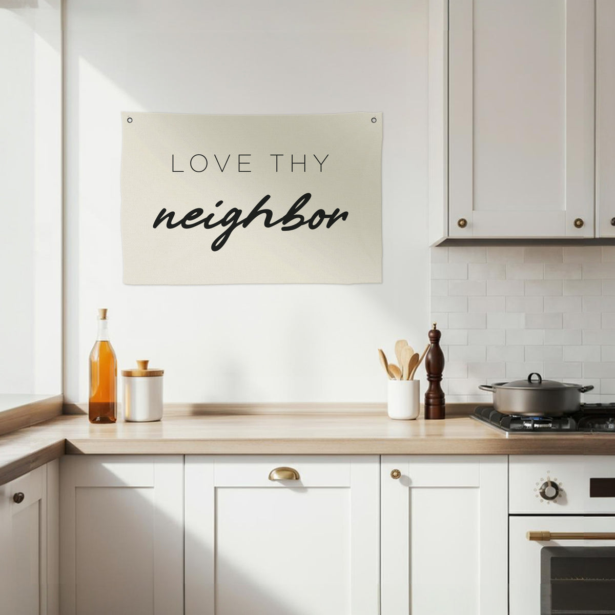Love Thy Neighbor Canvas Banner
