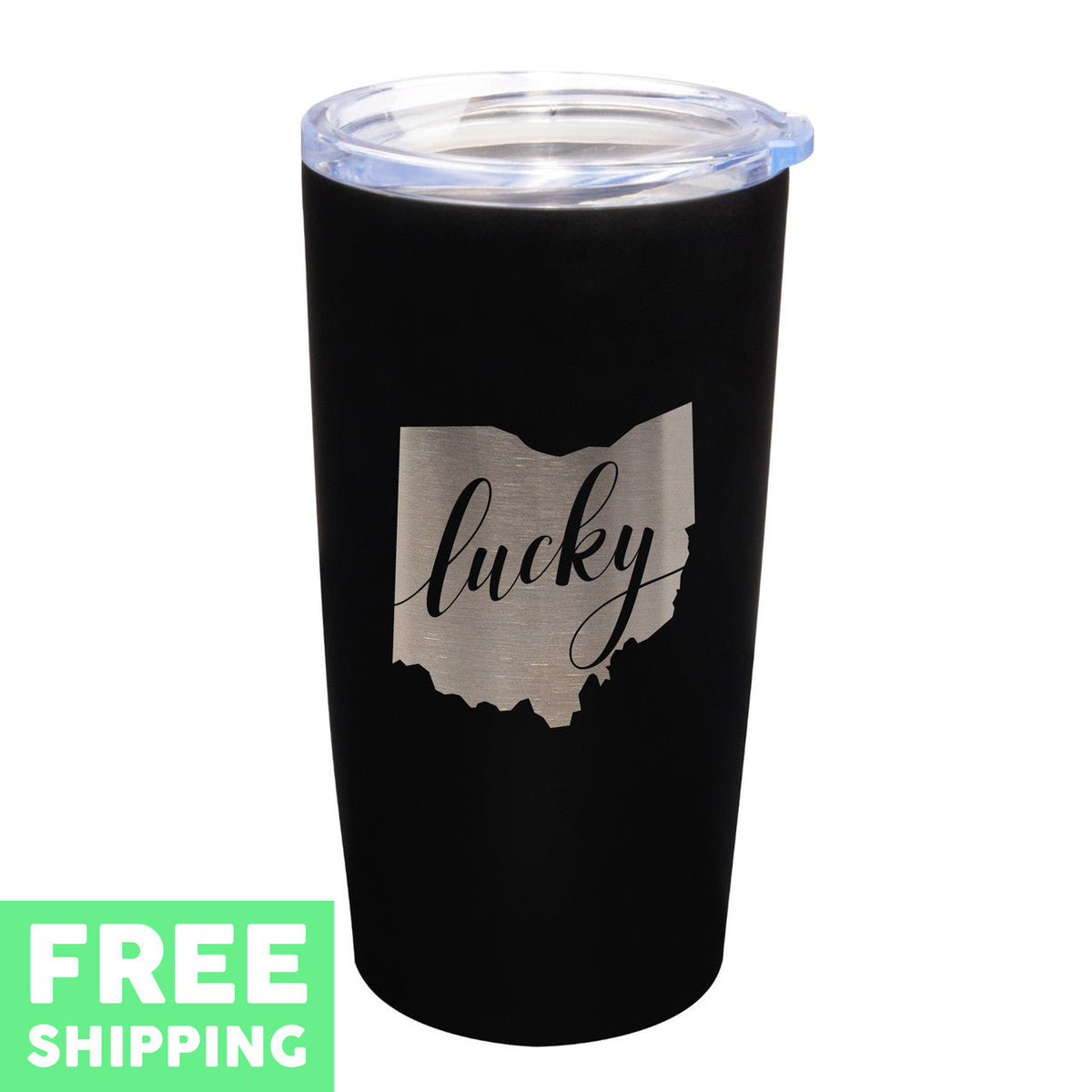 Lucky Ohio Engraved 20 oz. Stainless Tumbler