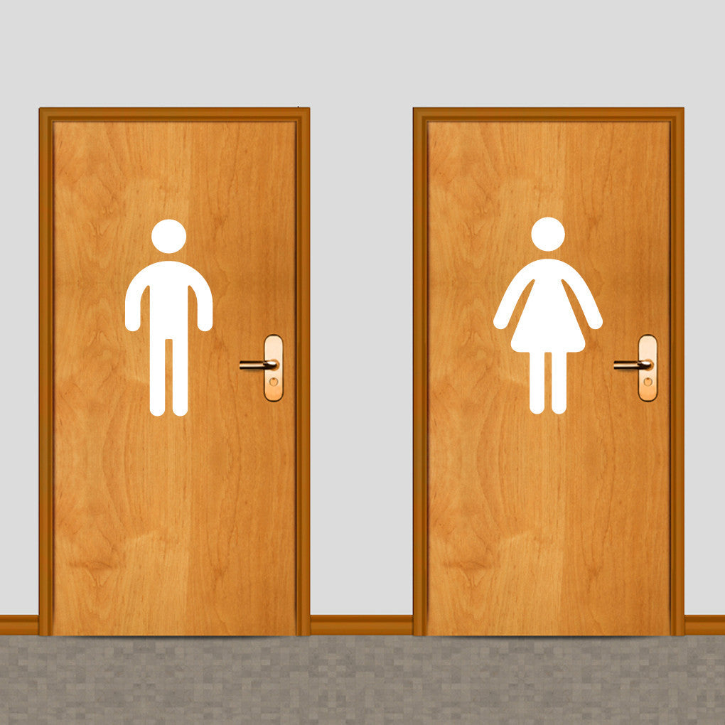 Men's and Women's Restroom Wall Decals Large Sample Image