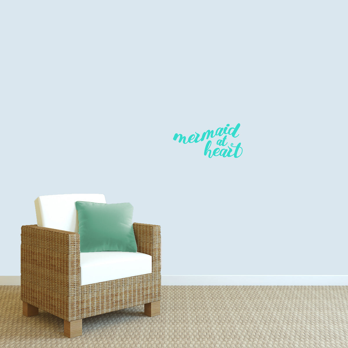 Mermaid At Heart Wall Decal 18" wide x 9" tall Sample Image