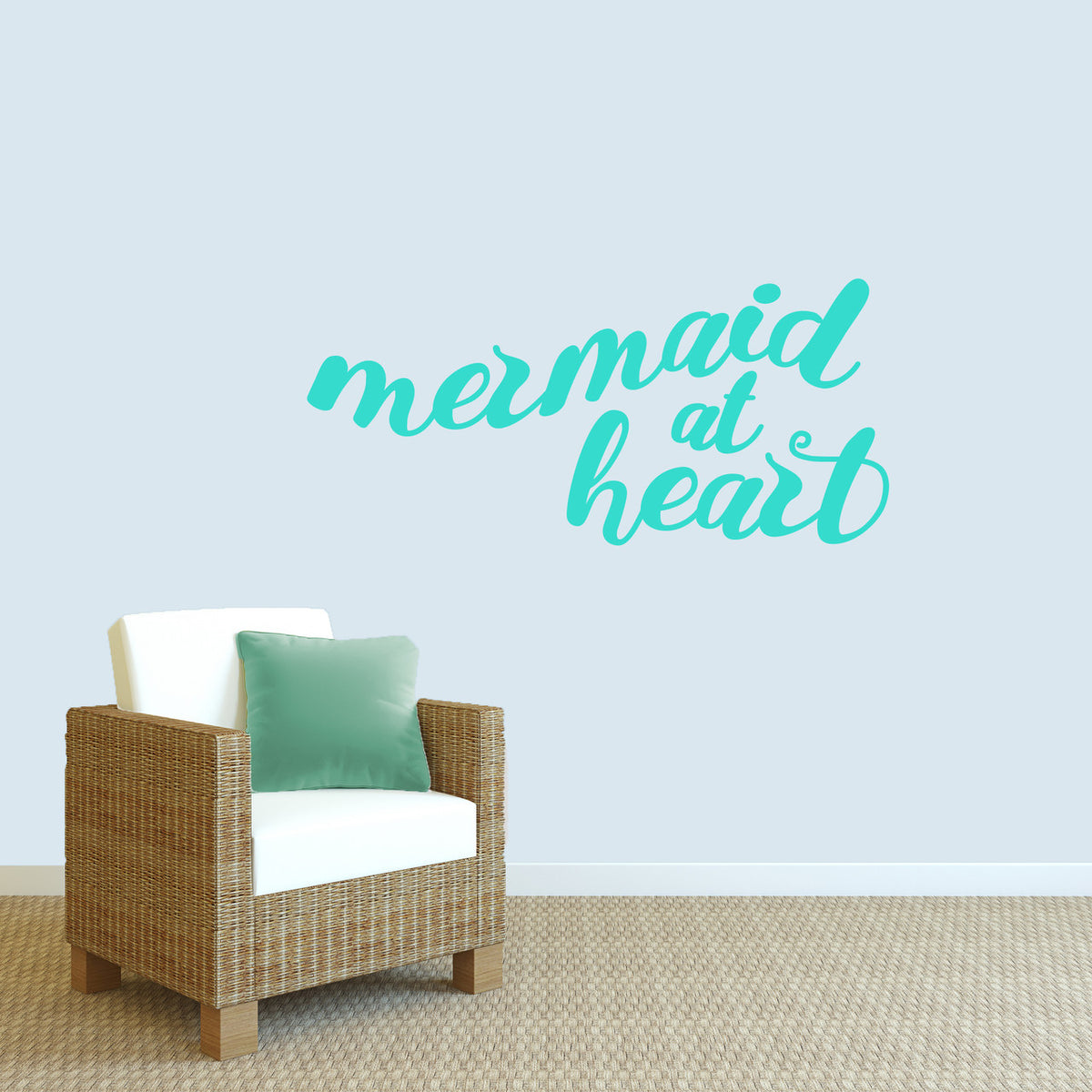 Mermaid At Heart Wall Decal 48" wide x 22" tall Sample Image