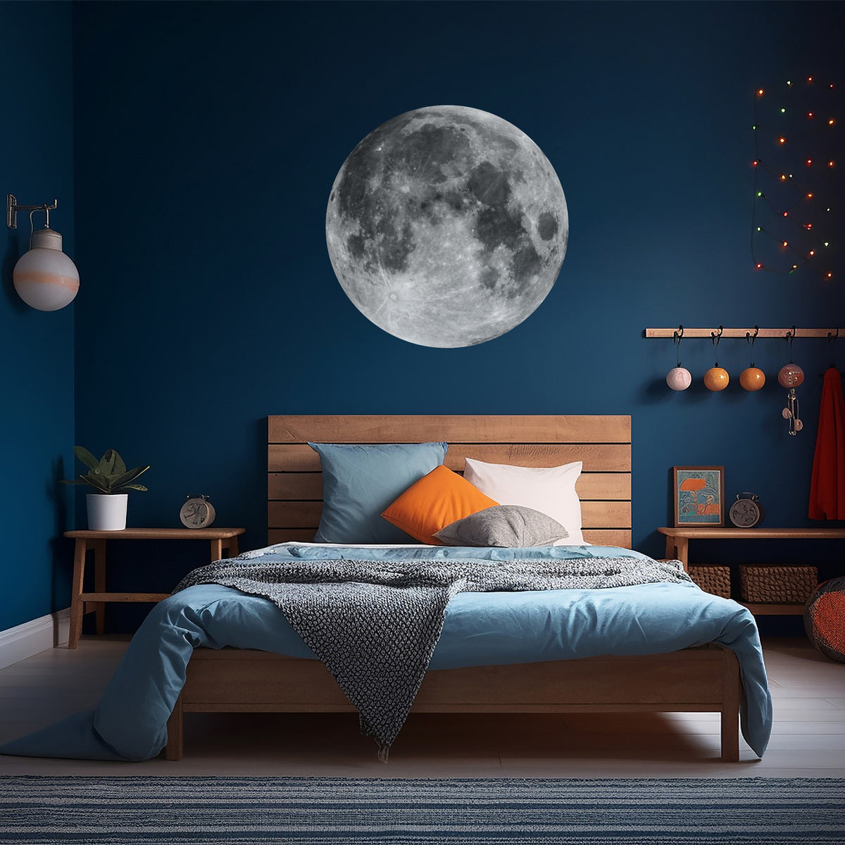 Moon Printed Peel and Stick Wall Decal