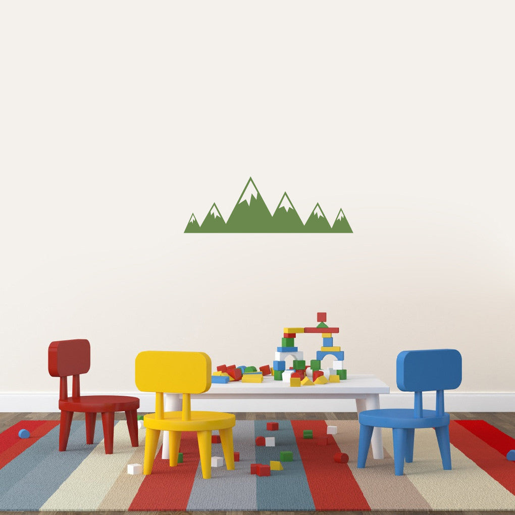 Mountains Wall Decal 24" wide x 8" tall Sample Image