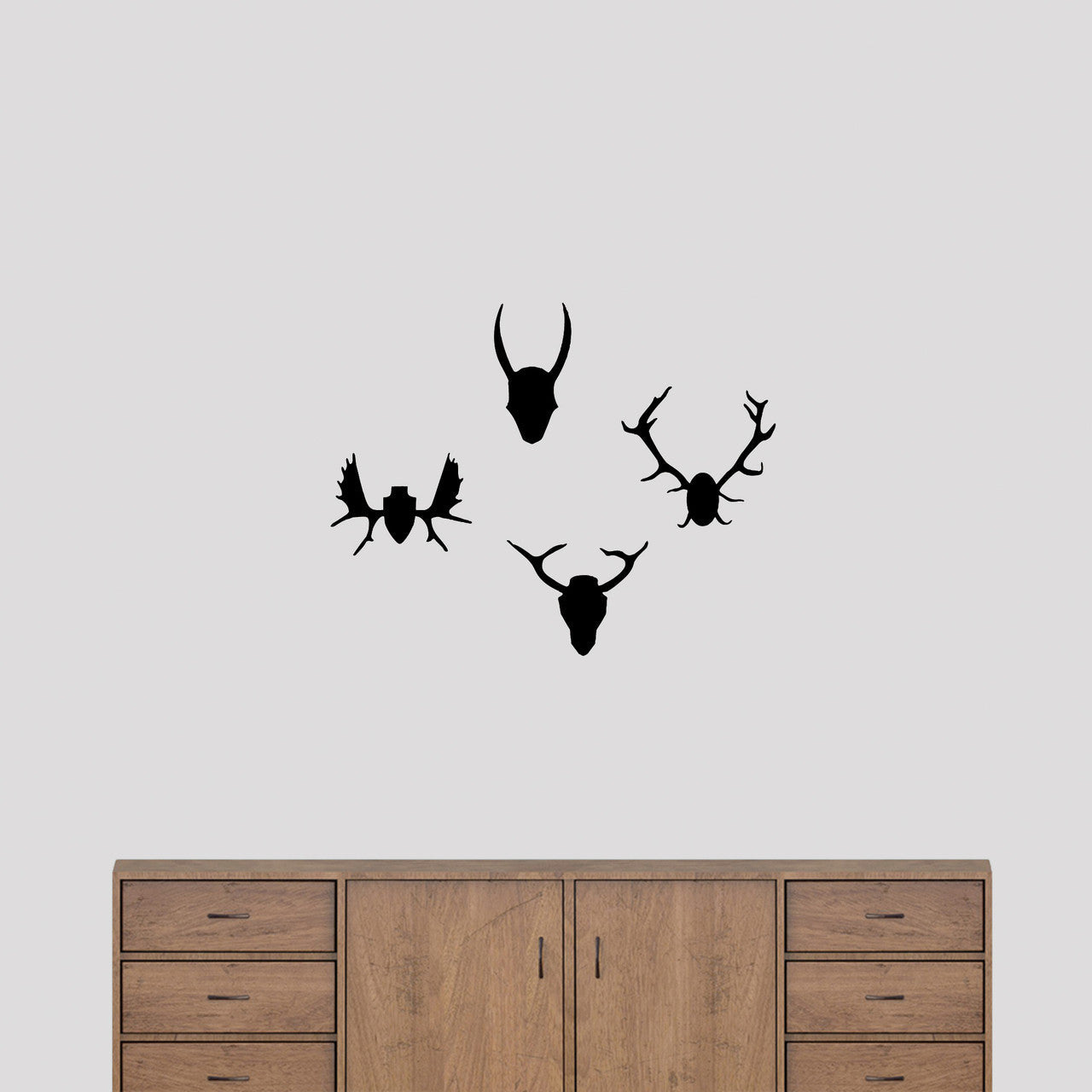 Mounted Antlers Wall Decal Set