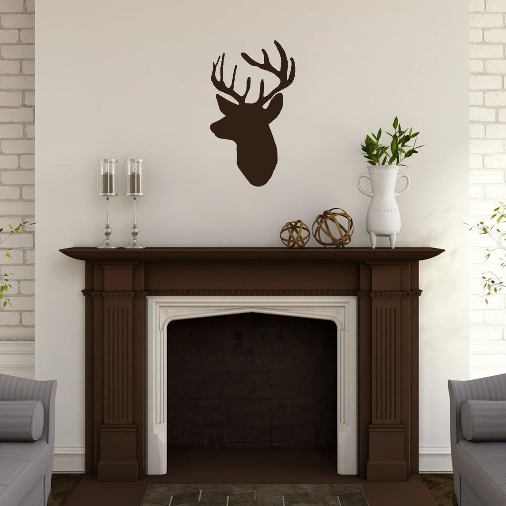 Mounted Buck Head Wall Decals 14" wide x 24" tall Sample Image