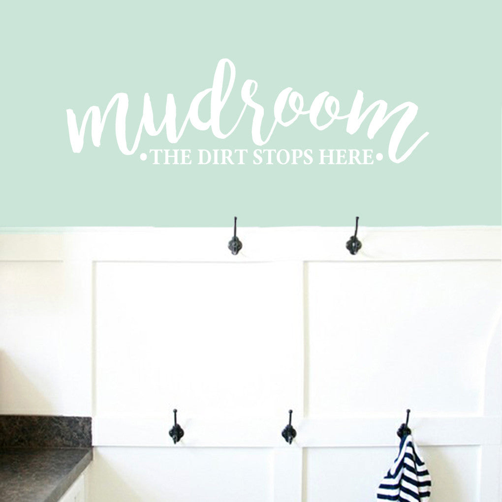 Mudroom The Dirt Stops Here Wall Decals 48" wide x 14" tall Sample Image