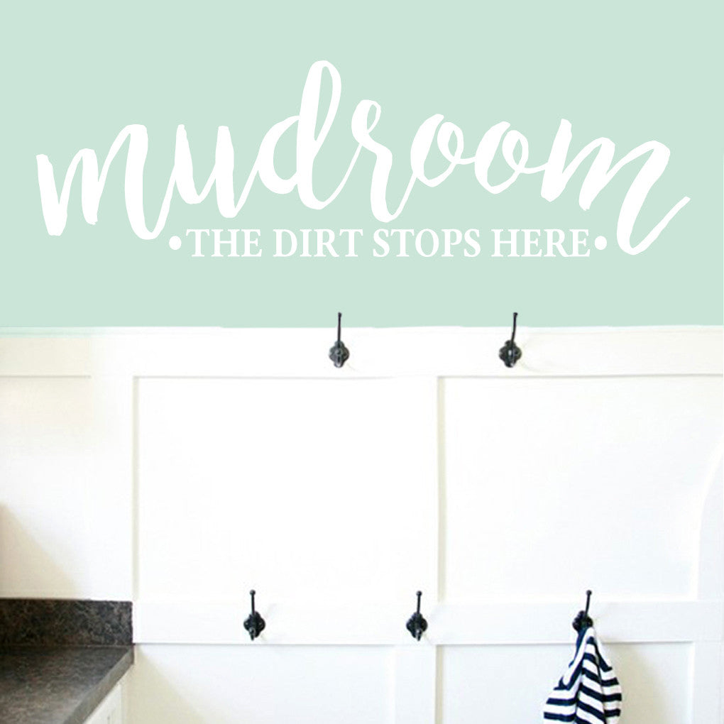 Mudroom The Dirt Stops Here Wall Decals 60" wide x 18" tall Sample Image