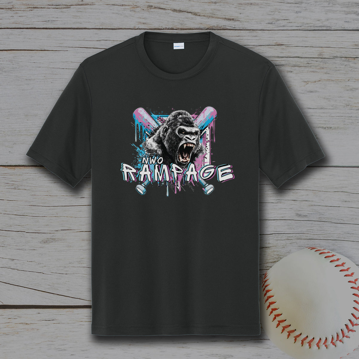 NWO Rampage Youth Unisex Sport-Tek® PosiCharge® Competitor™ Tee - Black