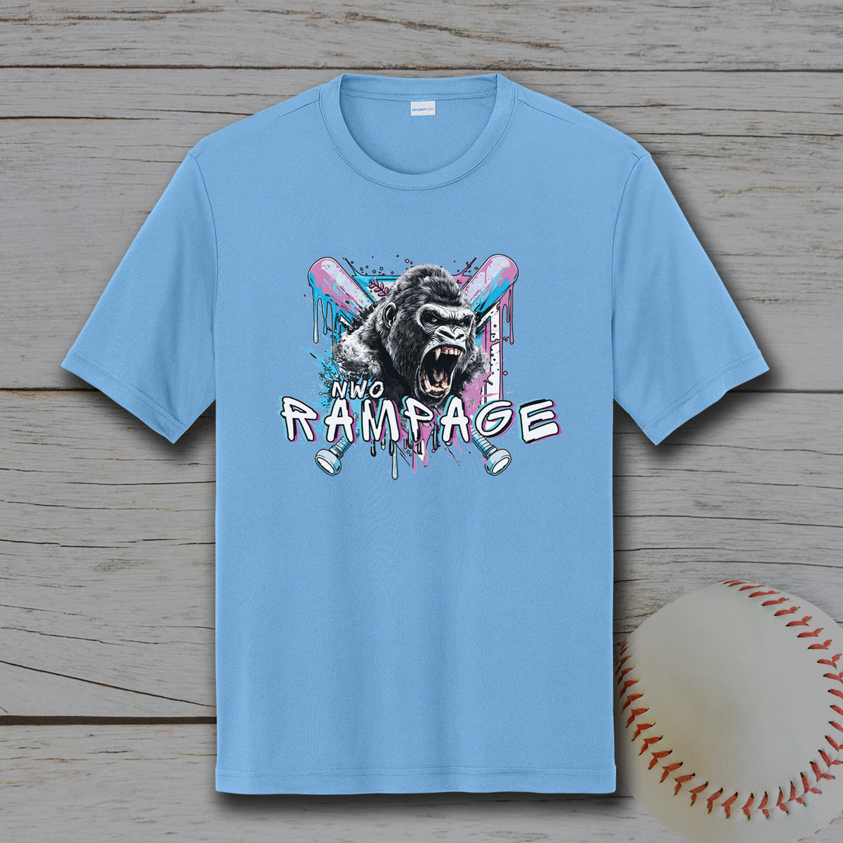 NWO Rampage Adult Unisex Sport-Tek® PosiCharge® Competitor™ Tee - Carolina Blue