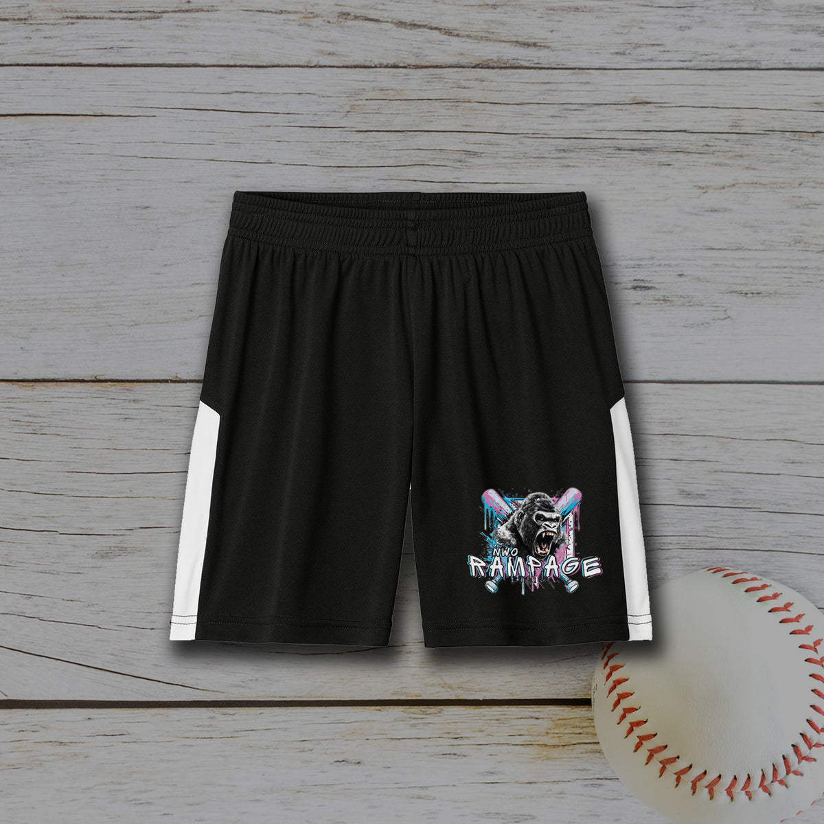 NWO Rampage Youth Sport-Tek® Competitor™ United 5" Short - Black/White