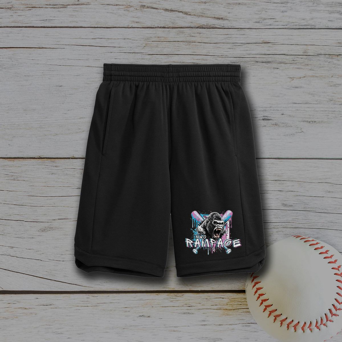 NWO Rampage Sport-Tek® PosiCharge® Position Short with Pockets - Black