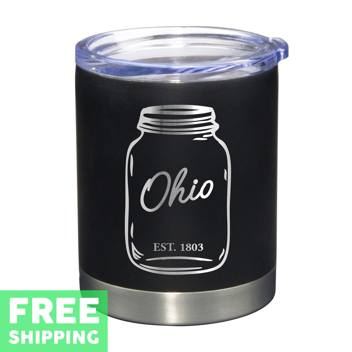 Ohio Mason Jar Engraved 12 oz. Stainless Tumbler