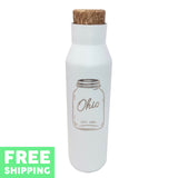 Ohio Mason Jar Engraved 20 oz. Stainless Bottle With Faux Cork Screw Top