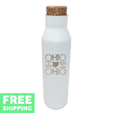 Ohio Ohio Ohio Ohio Engraved 20 oz. Stainless Bottle With Faux Cork Screw Top