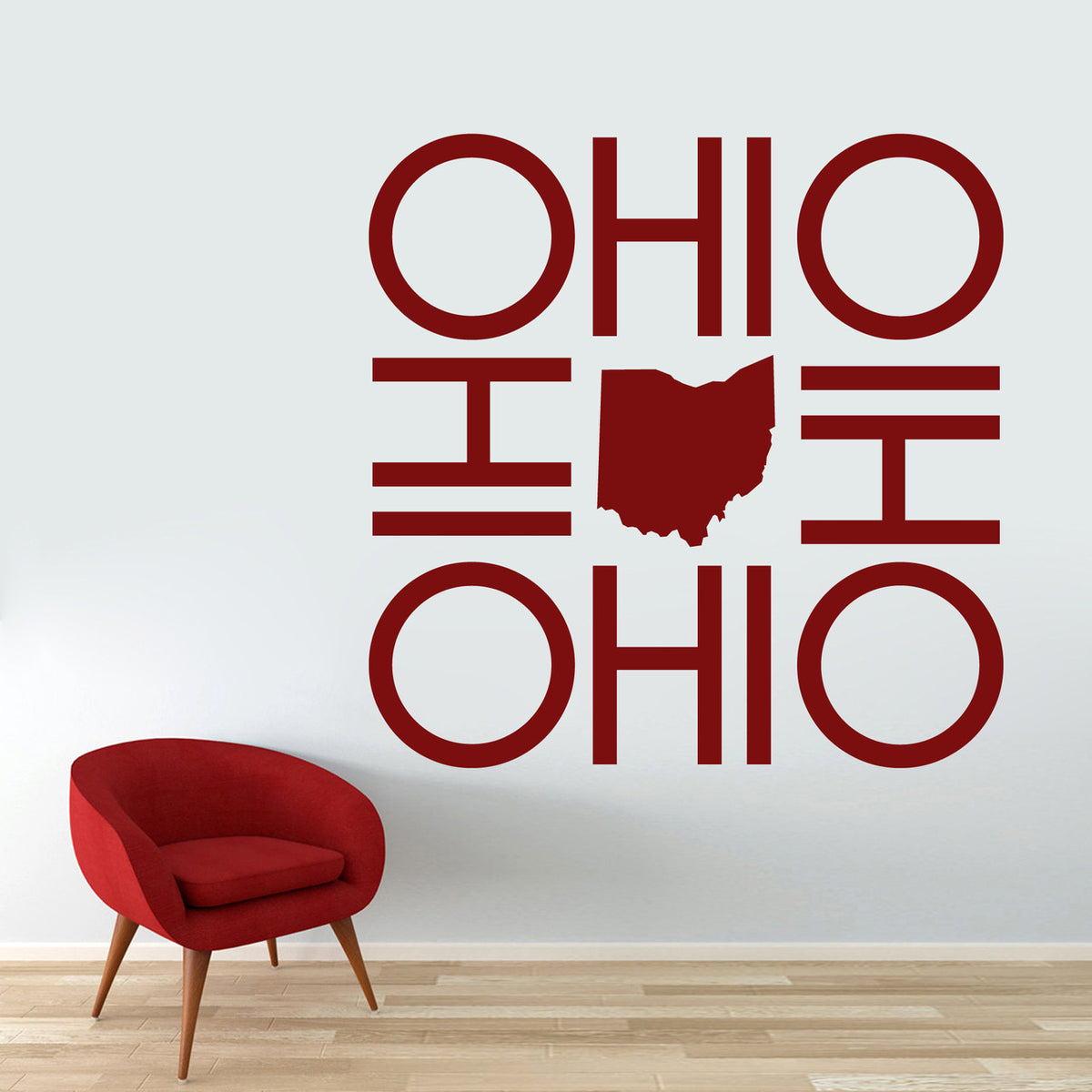 OHIO OHIO OHIO OHIO Wall Decal 48" wide x 48" tall Sample Image