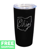 Ohio Script Sketch Engraved 20 oz. Stainless Tumbler