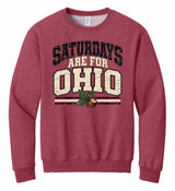 Saturdays are for Ohio - Vintage Heather Red Unisex Crew