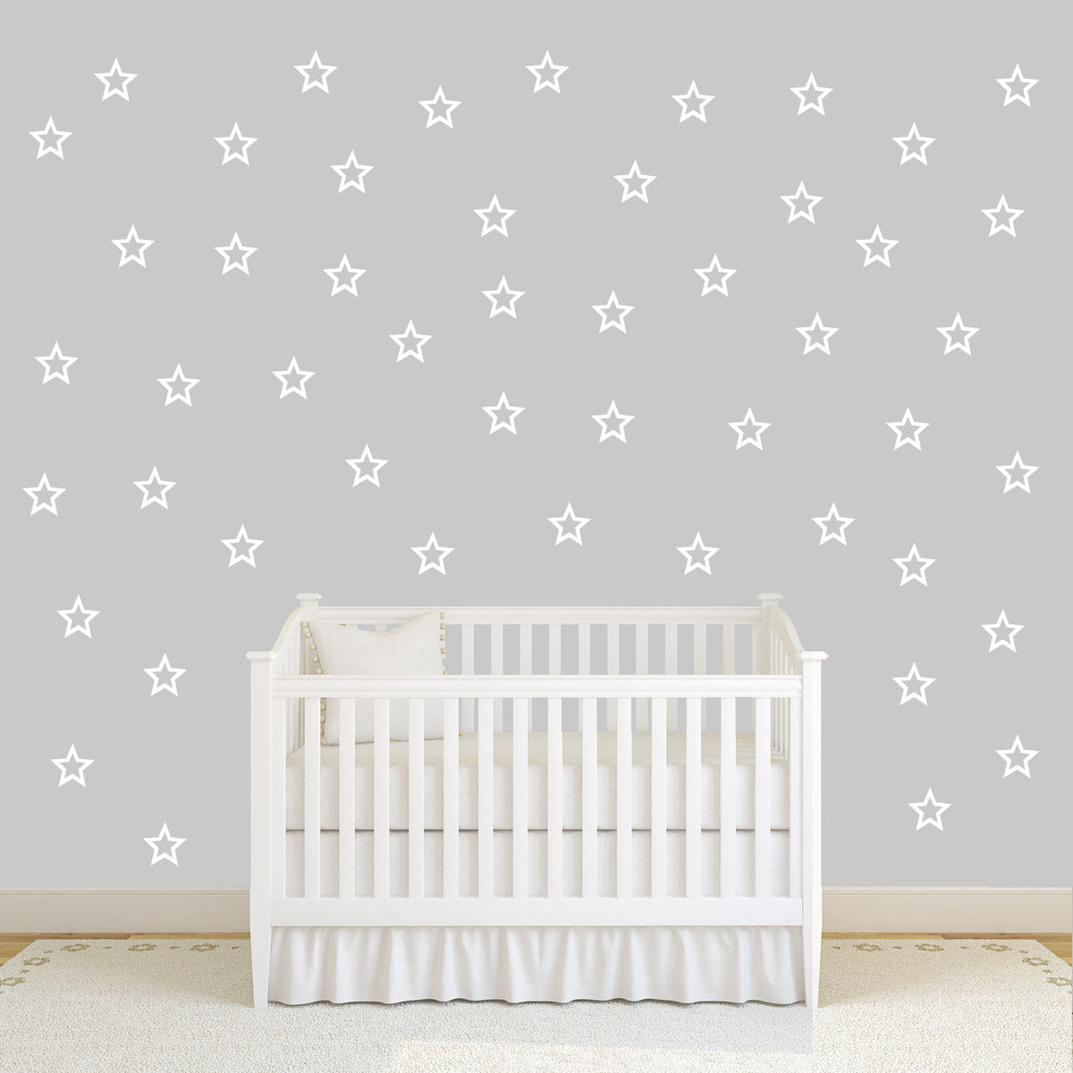 Outlined Stars Set Wall Decals Large Sample Image