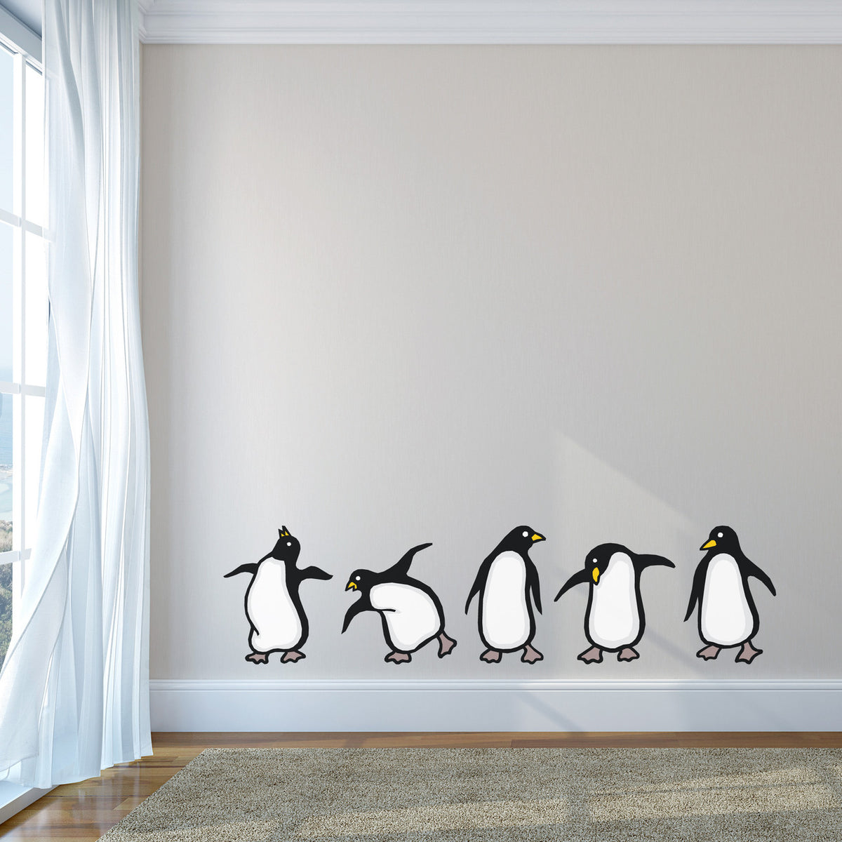 Penguins Printed Peel and Stick Wall Decals