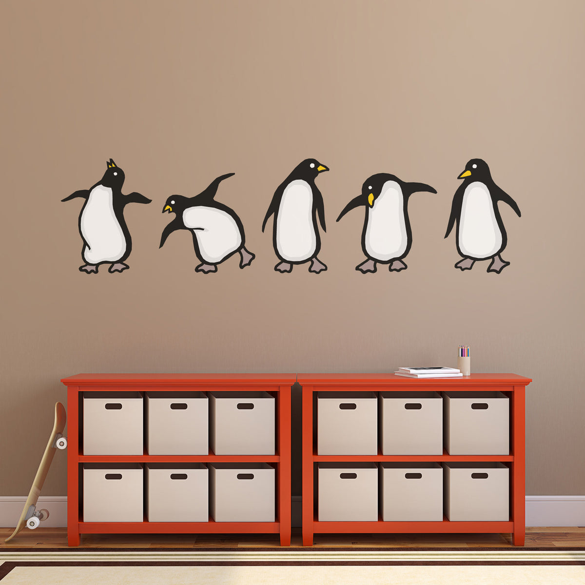 Penguins Printed Peel and Stick Wall Decals