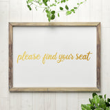 Please Find Your Seat Wall Decal Sample Image