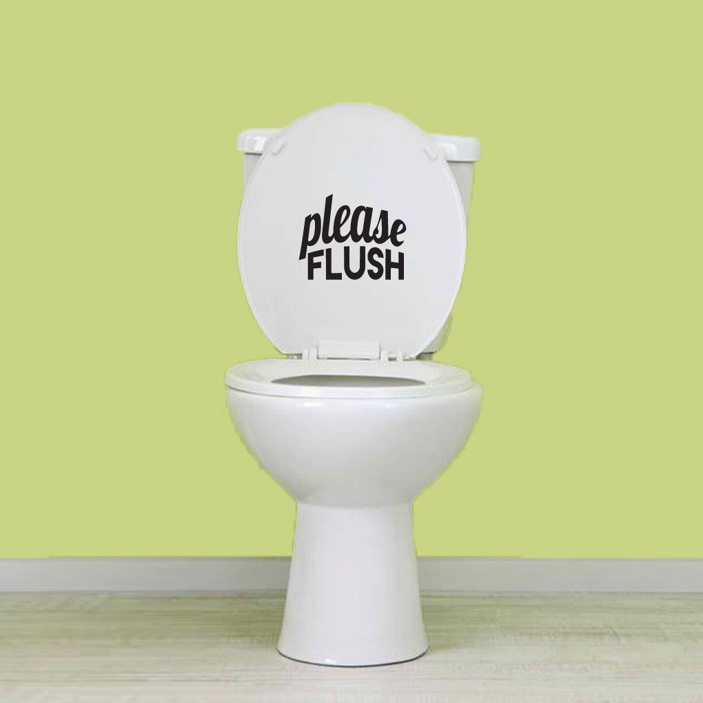 Please Flush Wall Decals 6" wide x 5" tall Sample Image