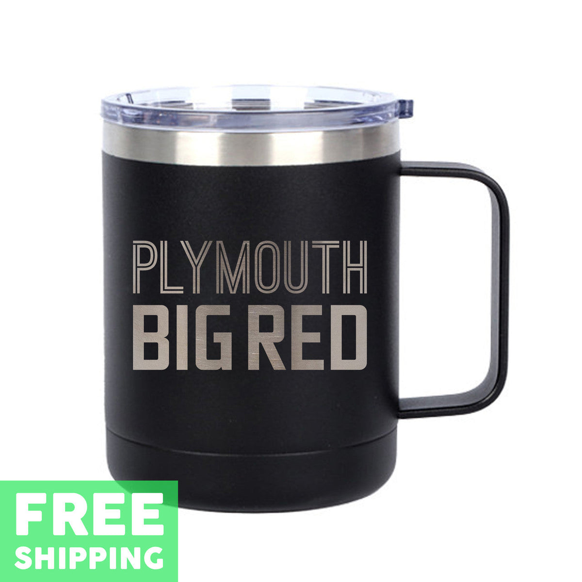 Plymouth Big Red Engraved 10 oz. Stainless Mug
