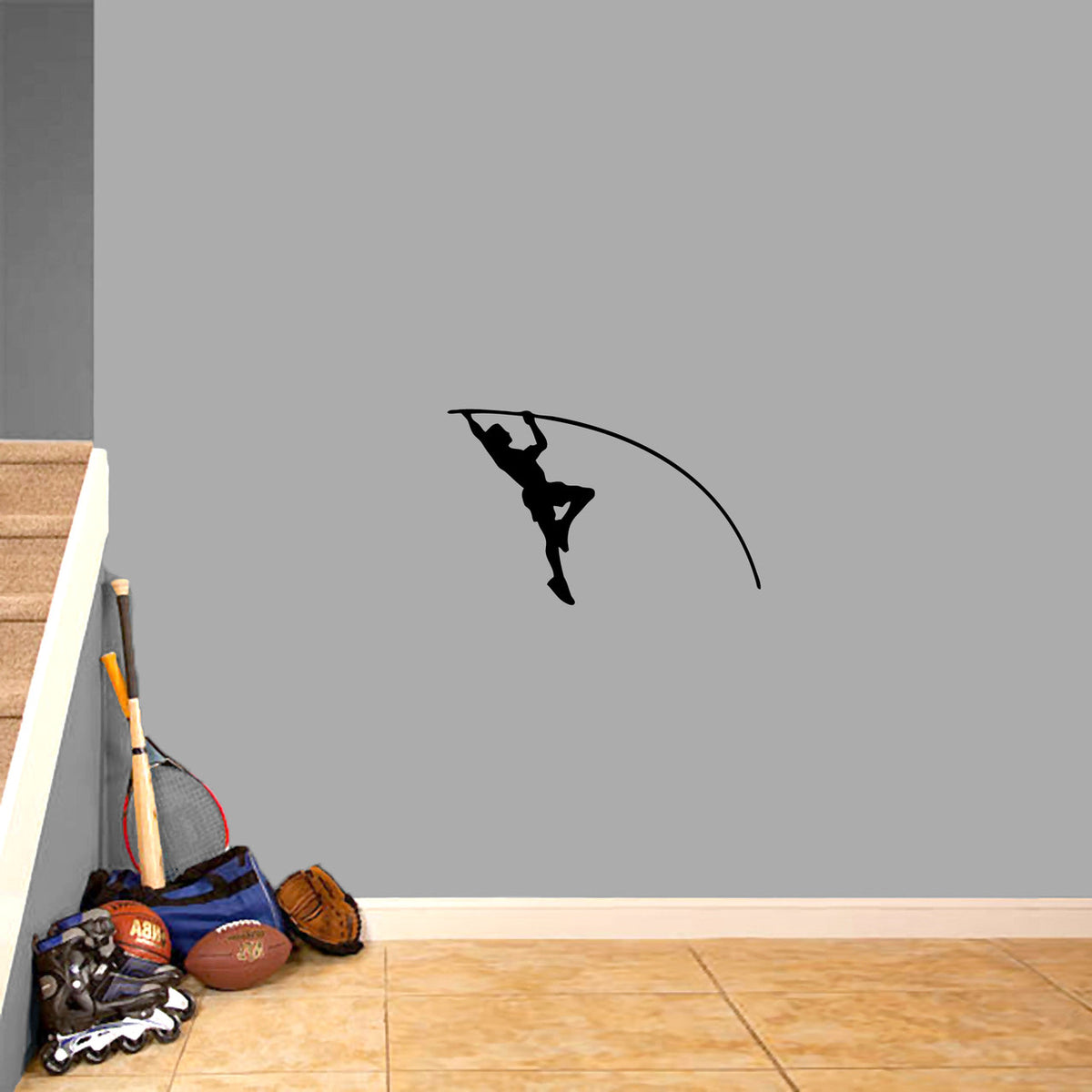 Pole Vaulter Wall Decal 24" wide x 15" tall Sample Image