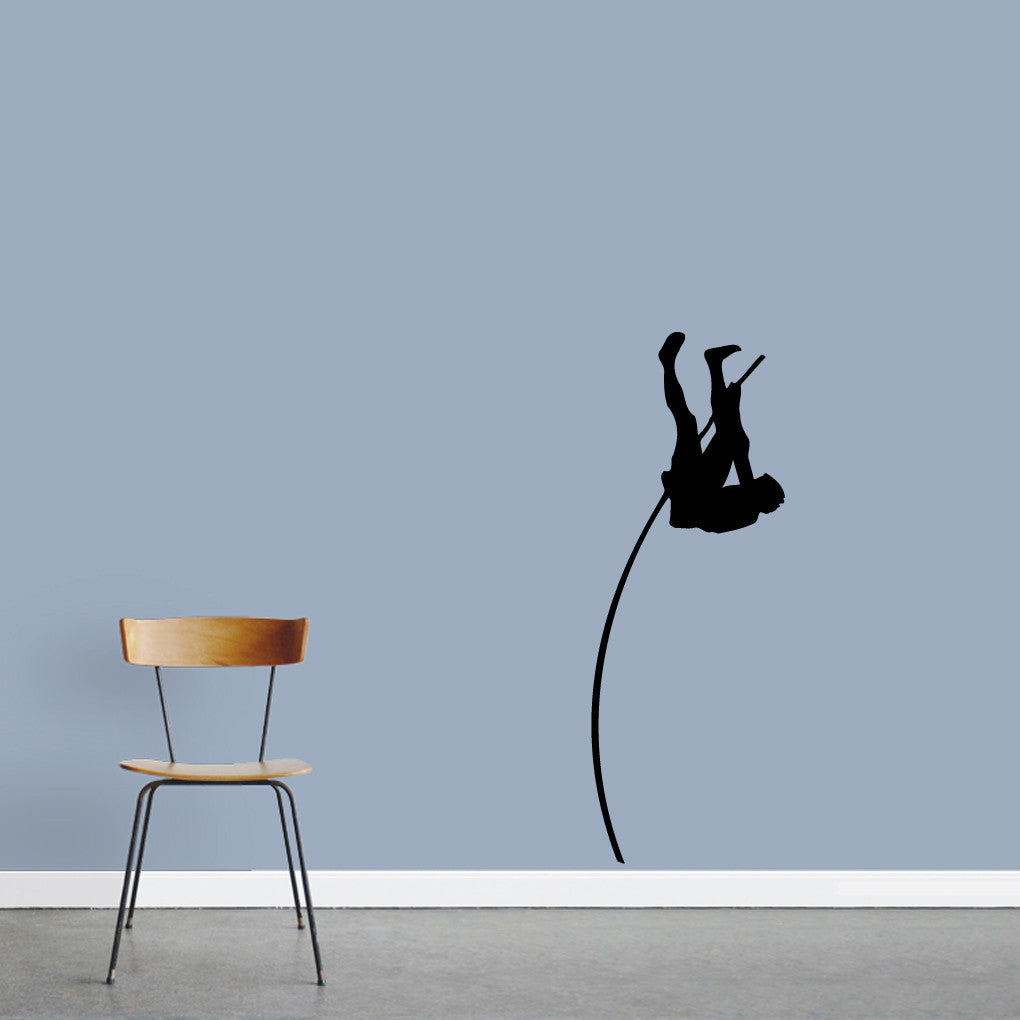 Pole Vaulter Wall Decal 14" wide x 38.5" tall Sample Image
