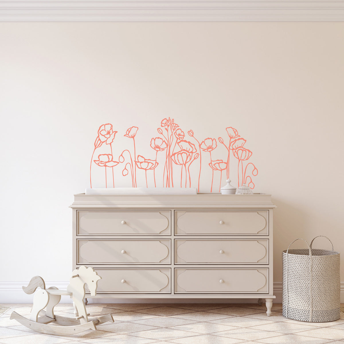 Poppies Outline Wall Decal
