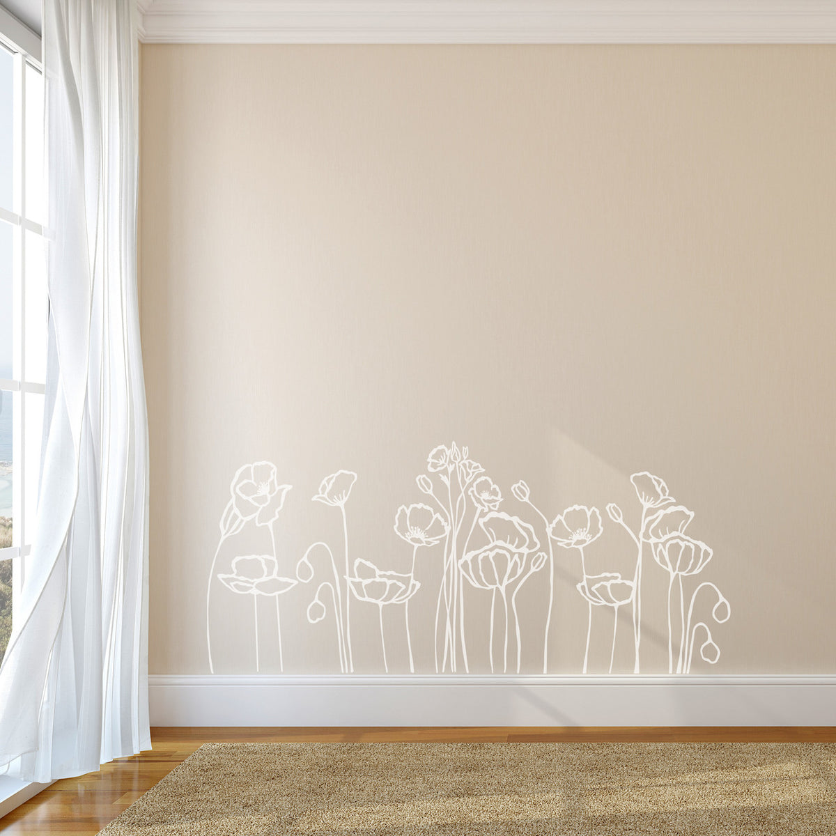 Poppies Outline Wall Decal