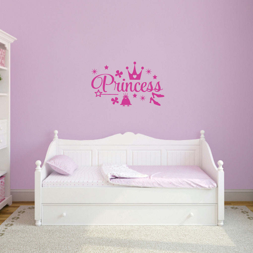 Princess Set Wall Decals 36" wide x 22" tall Sample Image