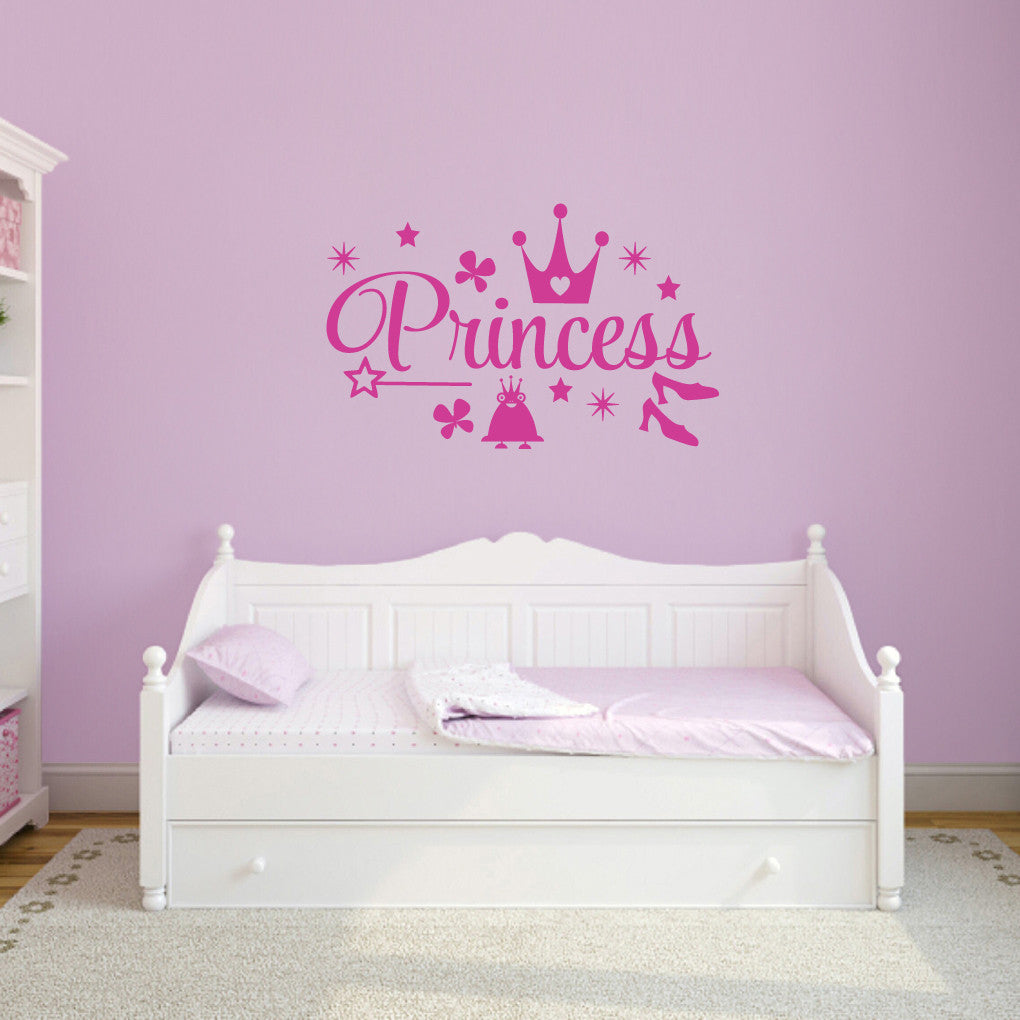 Princess Set Wall Decals 48" wide x 30" tall Sample Image
