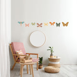 Printed Boho Butterflies Wall Decal Set- Peel - Stick - Remove - Replace